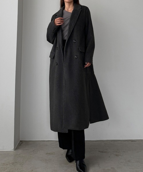 Louere（ルエレ）の「シャギーバックマーメイドチェスターコート（チェスターコート・レディース・モカ/ダークグレー/ブラック・X-LARGE/LARGE/MEDIUM/SMALL）」の12枚目の写真