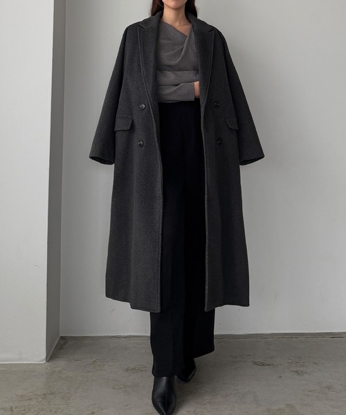 Louere（ルエレ）の「シャギーバックマーメイドチェスターコート（チェスターコート・レディース・モカ/ダークグレー/ブラック・X-LARGE/LARGE/MEDIUM/SMALL）」の13枚目の写真