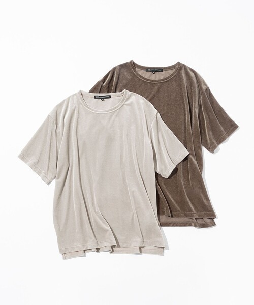 23区（ニジュウサンク）の「【洗える】シアーベロア リラックス Tシャツ（Tシャツ/カットソー・レディース・ライトグレー系/スカイブルー系/カーキ系・38）」の7枚目の写真