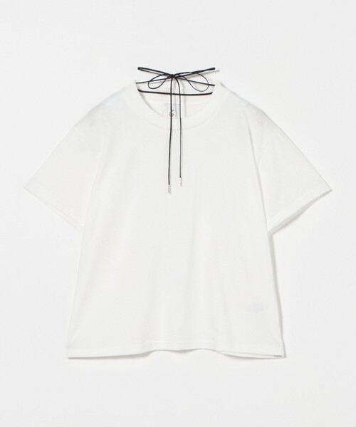 <6(ROKU)>ネック コード Tシャツ ホワイト 6(ROKU)>ネック コード Tシャツ(Tシャツ/カットソー)|6