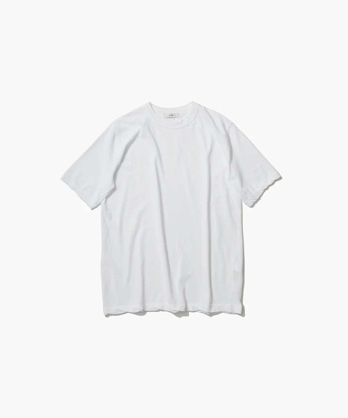 ATON(エイトン)の「【ATON/エイトン】FRESCA SINGLE JERSEY STANDARD T-SHIRT/クルーネックカットソー/コットンコンパクトTシャツ(Tシャツ/カットソー・レディース・グリーン/ホワイト/ブラック/ベージュ/ピンク/サックスブルー・1)」の7枚目の写真