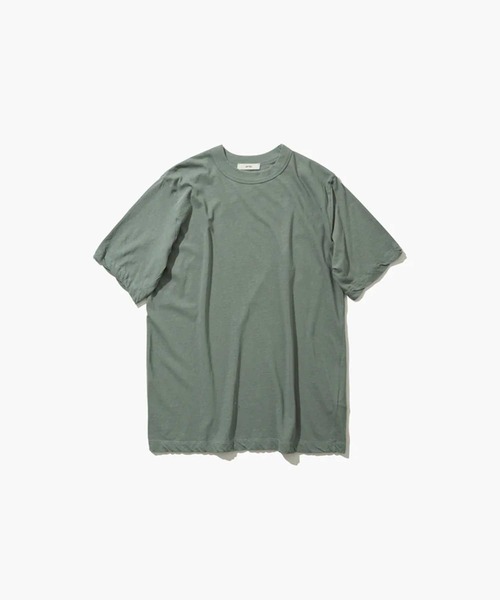 ATON(エイトン)の「【ATON/エイトン】FRESCA SINGLE JERSEY STANDARD T-SHIRT/クルーネックカットソー/コットンコンパクトTシャツ(Tシャツ/カットソー・レディース・グリーン/ホワイト/ブラック/ベージュ/ピンク/サックスブルー・1)」の8枚目の写真