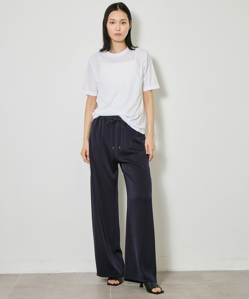 ATON(エイトン)の「【ATON/エイトン】FRESCA SINGLE JERSEY STANDARD T-SHIRT/クルーネックカットソー/コットンコンパクトTシャツ(Tシャツ/カットソー・レディース・グリーン/ホワイト/ブラック/ベージュ/ピンク/サックスブルー・1)」の10枚目の写真
