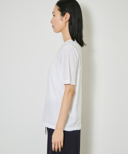 ATON(エイトン)の「【ATON/エイトン】FRESCA SINGLE JERSEY STANDARD T-SHIRT/クルーネックカットソー/コットンコンパクトTシャツ(Tシャツ/カットソー・レディース・グリーン/ホワイト/ブラック/ベージュ/ピンク/サックスブルー・1)」の15枚目の写真