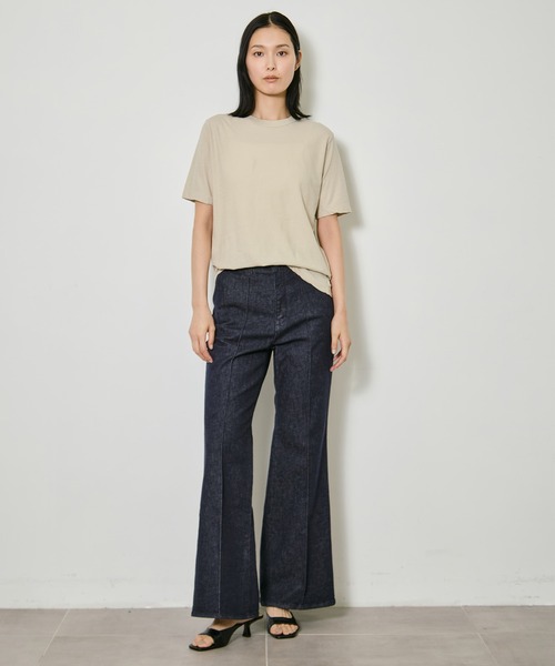 ATON(エイトン)の「【ATON/エイトン】FRESCA SINGLE JERSEY STANDARD T-SHIRT/クルーネックカットソー/コットンコンパクトTシャツ(Tシャツ/カットソー・レディース・グリーン/ホワイト/ブラック/ベージュ/ピンク/サックスブルー・1)」の21枚目の写真
