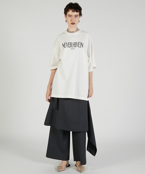 PRANK PROJECT（プランクプロジェクト）の「ドロップヘムレイヤードスカートパンツ / Drop Hem Layered Skirt Pants（その他パンツ・レディース・モカ/チャコールグレー/ブラック・36/38）」の6枚目の写真