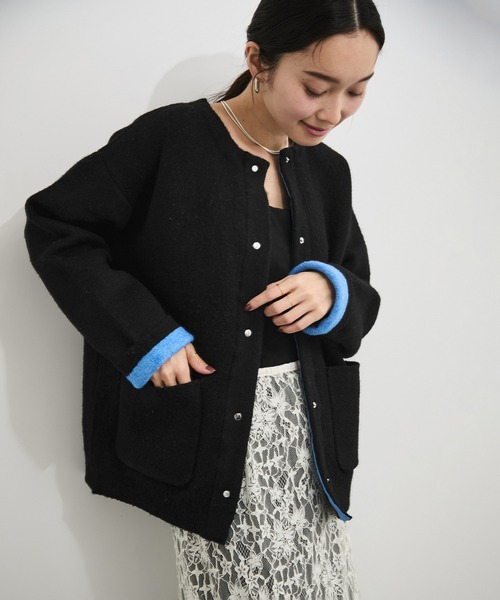セール】ダブルフェイスカーディガン（カーディガン/ボレロ）｜LE