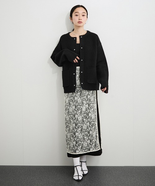 le cercle ADAM ET ROPE'（ルセルクルアダムエロペ）の「ダブルフェイスカーディガン（カーディガン/ボレロ・レディース・ホワイト系その他/ベージュ系その他/ブラック系その他/ブラウン系その他2・FREE）」の7枚目の写真