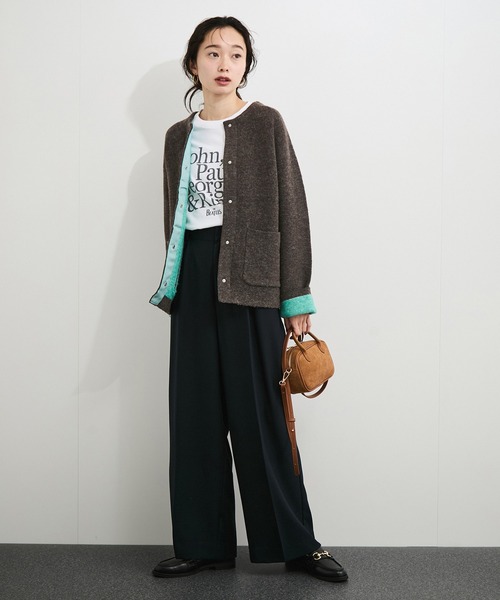 le cercle ADAM ET ROPE'（ルセルクルアダムエロペ）の「ダブルフェイスカーディガン（カーディガン/ボレロ・レディース・ホワイト系その他/ベージュ系その他/ブラック系その他/ブラウン系その他2・FREE）」の8枚目の写真