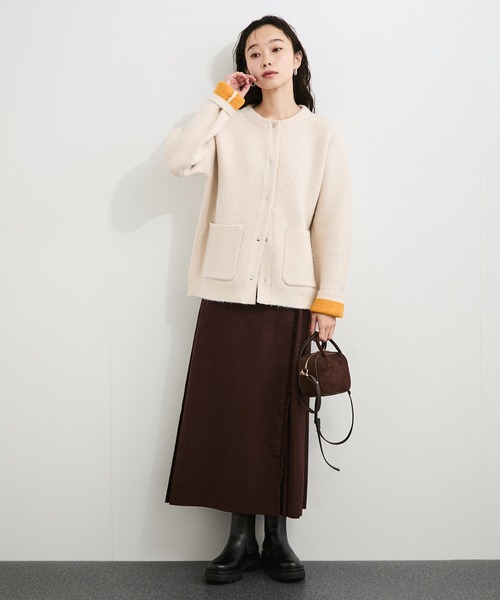 le cercle ADAM ET ROPE'（ルセルクルアダムエロペ）の「ダブルフェイスカーディガン（カーディガン/ボレロ・レディース・ホワイト系その他/ベージュ系その他/ブラック系その他/ブラウン系その他2・FREE）」の10枚目の写真
