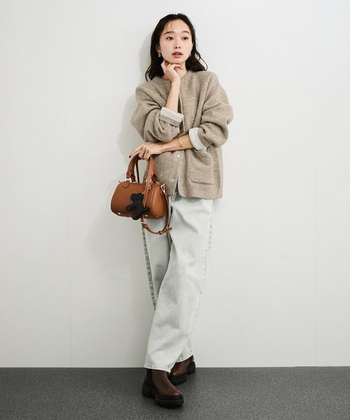 le cercle ADAM ET ROPE'（ルセルクルアダムエロペ）の「ダブルフェイスカーディガン（カーディガン/ボレロ・レディース・ホワイト系その他/ベージュ系その他/ブラック系その他/ブラウン系その他2・FREE）」の13枚目の写真