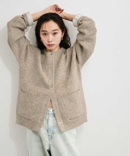 le cercle ADAM ET ROPE'（ルセルクルアダムエロペ）の「ダブルフェイスカーディガン（カーディガン/ボレロ・レディース・ホワイト系その他/ベージュ系その他/ブラック系その他/ブラウン系その他2・FREE）」の16枚目の写真