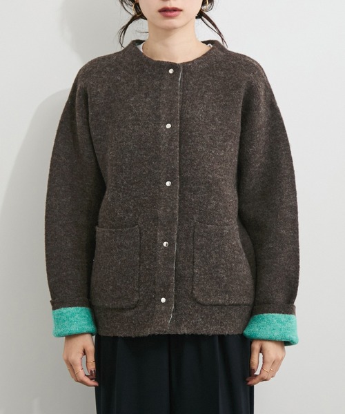 le cercle ADAM ET ROPE'（ルセルクルアダムエロペ）の「ダブルフェイスカーディガン（カーディガン/ボレロ・レディース・ホワイト系その他/ベージュ系その他/ブラック系その他/ブラウン系その他2・FREE）」の18枚目の写真
