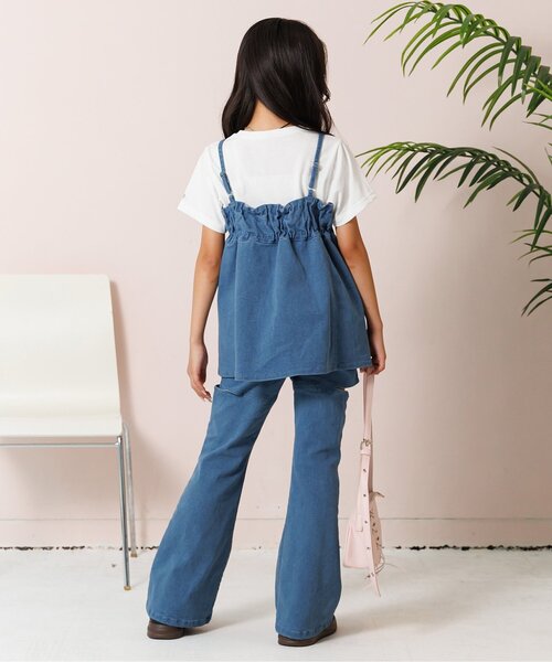 algy(アルジー)の「デニムビスチェ&Tセット(Tシャツ/カットソー・キッズ・ブラック/サックスブルー・X-SMALL/MEDIUM/SMALL/XX-SMALL)」の6枚目の写真