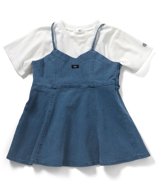 algy(アルジー)の「デニムビスチェ&Tセット(Tシャツ/カットソー・キッズ・ブラック/サックスブルー・X-SMALL/MEDIUM/SMALL/XX-SMALL)」の3枚目の写真