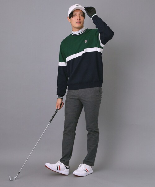 adabat（アダバット）の「【新レーベル ADABAT NAVY】トリコロールクルーニット（ニット/セーター・メンズ・グリーン/レッド系1・50/48/46）」の8枚目の写真