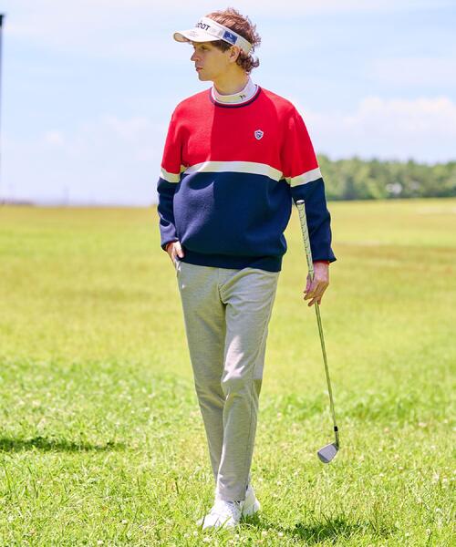 adabat（アダバット）の「【新レーベル ADABAT NAVY】トリコロールクルーニット（ニット/セーター・メンズ・グリーン/レッド系1・50/48/46）」の11枚目の写真