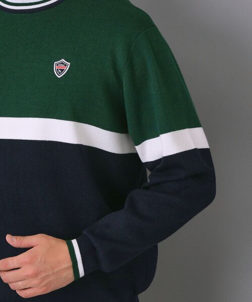 adabat（アダバット）の「【新レーベル ADABAT NAVY】トリコロールクルーニット（ニット/セーター・メンズ・グリーン/レッド系1・50/48/46）」の21枚目の写真