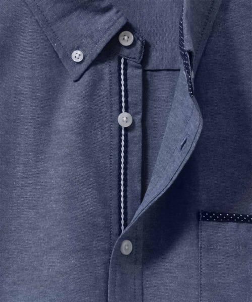 NAVY（ネイビー）の「NAVY オックスフォード ボタンダウン７分袖シャツ（シャツ/ブラウス・メンズ・オフホワイト/ブルー/ネイビー/ブルー系1・M/L/XL）」の11枚目の写真