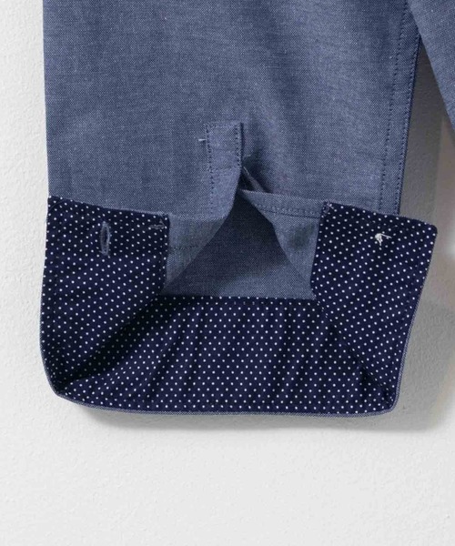 NAVY（ネイビー）の「NAVY オックスフォード ボタンダウン７分袖シャツ（シャツ/ブラウス・メンズ・オフホワイト/ブルー/ネイビー/ブルー系1・M/L/XL）」の12枚目の写真