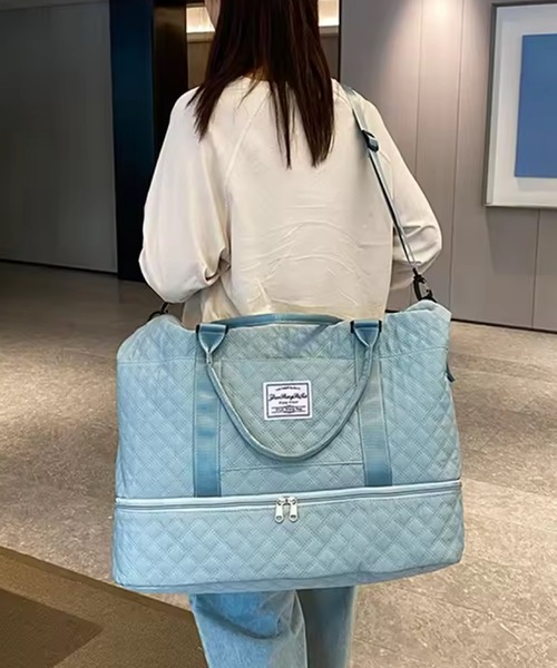 TONE SELECT GOODS(トーンセレクトグッズ)の「LESRIRE/キルティングトラベルバッグ L9215(スーツケース/キャリーバッグ・レディース・ホワイト/ブラック/ピンク/グリーン/ピンクベージュ・FREE)」の4枚目の写真
