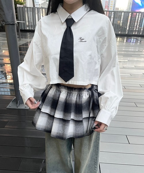 repipi armario(レピピ アルマリオ)の「ネクタイSETショートシャツ(シャツ/ブラウス・キッズ・ホワイト/ブルー/ブラック系その他・MEDIUM/LARGE)」の2枚目の写真