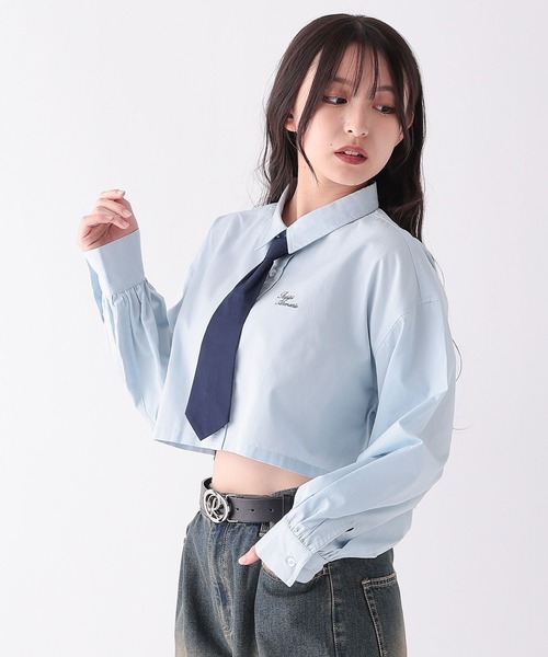 repipi armario(レピピ アルマリオ)の「ネクタイSETショートシャツ(シャツ/ブラウス・キッズ・ホワイト/ブルー/ブラック系その他・MEDIUM/LARGE)」の1枚目の写真