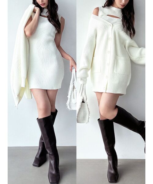 セール】【ZOZO限定】アンサンブルリブニットワンピース（ワンピース