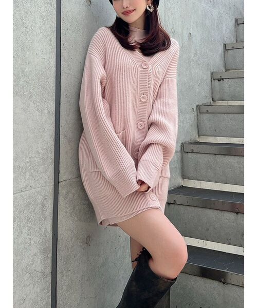 RESEXXY(リゼクシー)の「【ZOZO限定】アンサンブルリブニットワンピース(ワンピース・レディース・ホワイト/ピンク/ベージュ/ブラック・FREE)」の4枚目の写真
