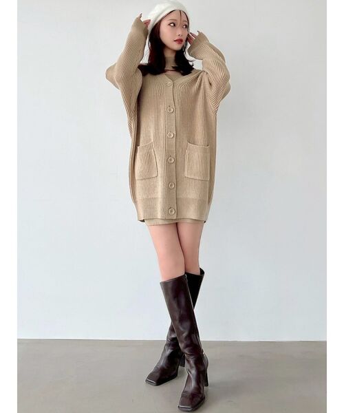 RESEXXY(リゼクシー)の「【ZOZO限定】アンサンブルリブニットワンピース(ワンピース・レディース・ホワイト/ピンク/ベージュ/ブラック・FREE)」の15枚目の写真