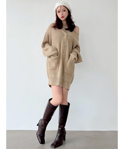 RESEXXY(リゼクシー)の「【ZOZO限定】アンサンブルリブニットワンピース(ワンピース・レディース・ホワイト/ピンク/ベージュ/ブラック・FREE)」の16枚目の写真