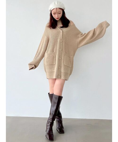 RESEXXY(リゼクシー)の「【ZOZO限定】アンサンブルリブニットワンピース(ワンピース・レディース・ホワイト/ピンク/ベージュ/ブラック・FREE)」の17枚目の写真