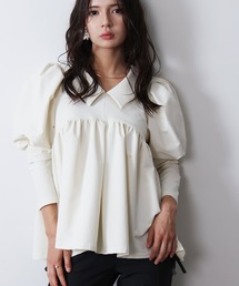 PICCIN（ピッチン）の「ビッグカラーペプラムブラウス（シャツ/ブラウス）」