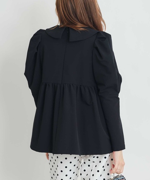 PICCIN PERLA(ピッチンペルラ)の「ビッグカラーペプラムブラウス(シャツ/ブラウス・レディース・アイボリー/ブラック・M)」の18枚目の写真