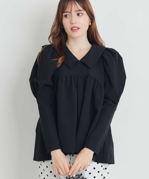 PICCIN PERLA(ピッチンペルラ)の「ビッグカラーペプラムブラウス(シャツ/ブラウス・レディース・アイボリー/ブラック・M)」の16枚目の写真