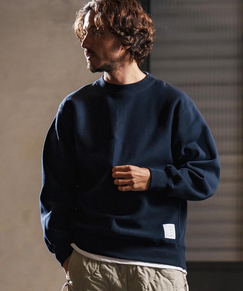 wjk reluxe(ダブルジェーケーリラックス)の「msw1716-dense knit sweat pullover トレーナー(WR25W-24)(スウェット・メンズ・ホワイト/ネイビー/ブラック・XL/L/M/S)」の1枚目の写真