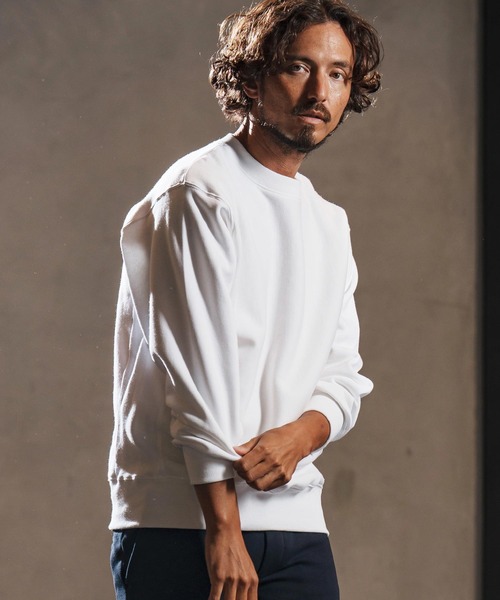 wjk reluxe(ダブルジェーケーリラックス)の「msw1716-dense knit sweat pullover トレーナー(WR25W-24)(スウェット・メンズ・ホワイト/ネイビー/ブラック・XL/L/M/S)」の4枚目の写真