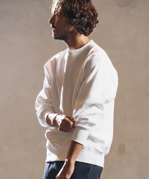 wjk reluxe(ダブルジェーケーリラックス)の「msw1716-dense knit sweat pullover トレーナー(WR25W-24)(スウェット・メンズ・ホワイト/ネイビー/ブラック・XL/L/M/S)」の6枚目の写真