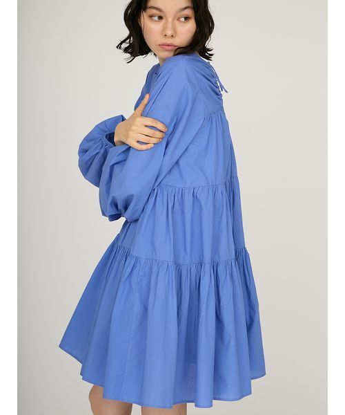 emmi（エミ）の「キャンブリックティアードワンピース（ワンピース・レディース・ブルー/ブラック・F）」の7枚目の写真