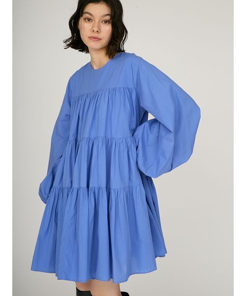 emmi（エミ）の「キャンブリックティアードワンピース（ワンピース・レディース・ブルー/ブラック・F）」の12枚目の写真