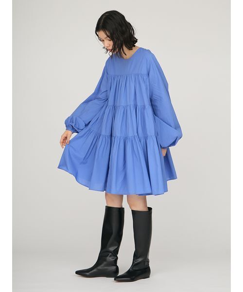emmi（エミ）の「キャンブリックティアードワンピース（ワンピース・レディース・ブルー/ブラック・F）」の15枚目の写真