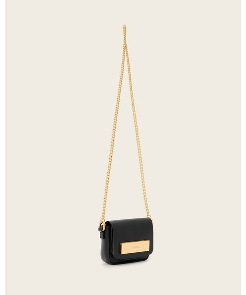 ALLSAINTS（オールセインツ）の「ETTA LEATHER CHAIN CROSSBODY BAG | ETTA レザー チェーン クロスボディ バッグ（ショルダーバッグ・レディース・ブラック・ONE SIZE）」の3枚目の写真