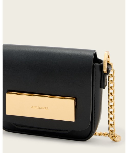 ALLSAINTS（オールセインツ）の「ETTA LEATHER CHAIN CROSSBODY BAG | ETTA レザー チェーン クロスボディ バッグ（ショルダーバッグ・レディース・ブラック・ONE SIZE）」の5枚目の写真