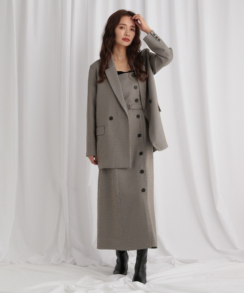 mysty woman（ミスティウーマン）の「トレンチライクキャミワンピース 　583343（ワンピース・レディース・モカ/グレイッシュベージュ/ベージュ・FREE）」の5枚目の写真