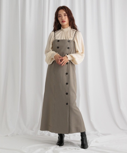 mysty woman（ミスティウーマン）の「トレンチライクキャミワンピース 　583343（ワンピース・レディース・モカ/グレイッシュベージュ/ベージュ・FREE）」の6枚目の写真