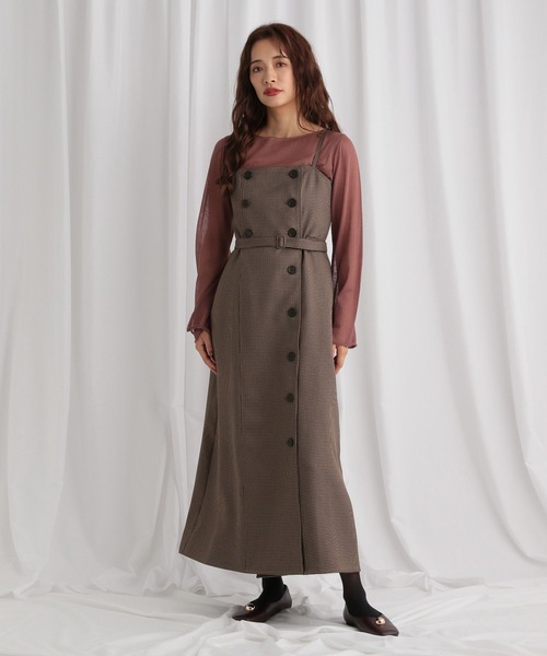 mysty woman（ミスティウーマン）の「トレンチライクキャミワンピース 　583343（ワンピース・レディース・モカ/グレイッシュベージュ/ベージュ・FREE）」の7枚目の写真