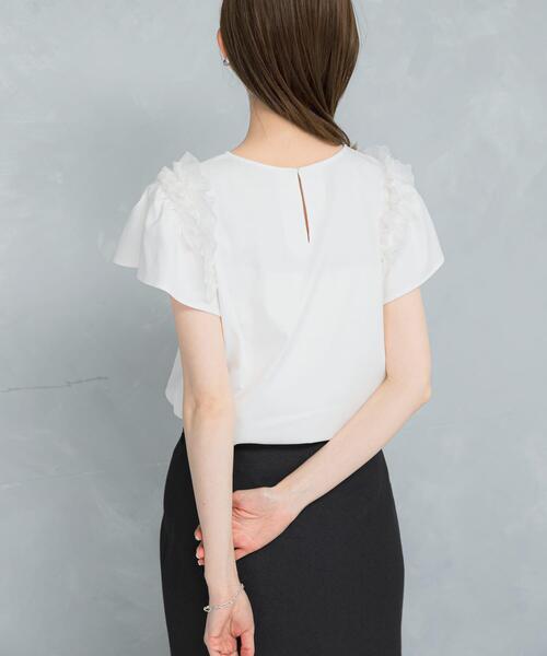 URBAN RESEARCH ROSSO WOMEN（アーバンリサーチ　ロッソ）の「シアードッキングデザインTシャツ（Tシャツ/カットソー・レディース・ホワイト/ブラック・FREE）」の4枚目の写真