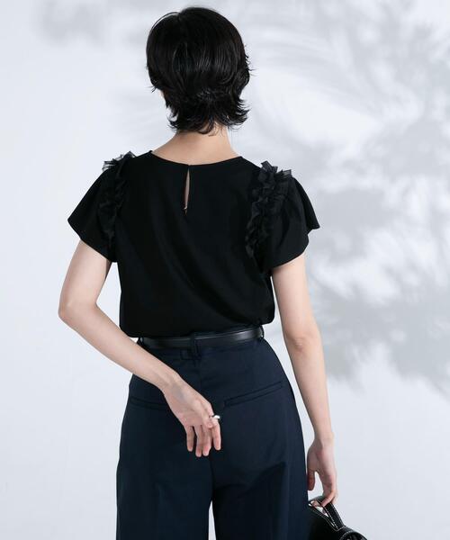 URBAN RESEARCH ROSSO WOMEN（アーバンリサーチ　ロッソ）の「シアードッキングデザインTシャツ（Tシャツ/カットソー・レディース・ホワイト/ブラック・FREE）」の9枚目の写真