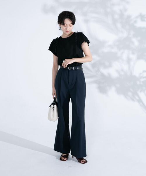 URBAN RESEARCH ROSSO WOMEN（アーバンリサーチ　ロッソ）の「シアードッキングデザインTシャツ（Tシャツ/カットソー・レディース・ホワイト/ブラック・FREE）」の10枚目の写真