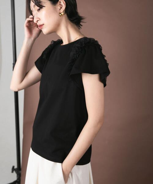 URBAN RESEARCH ROSSO WOMEN（アーバンリサーチ　ロッソ）の「シアードッキングデザインTシャツ（Tシャツ/カットソー・レディース・ホワイト/ブラック・FREE）」の13枚目の写真